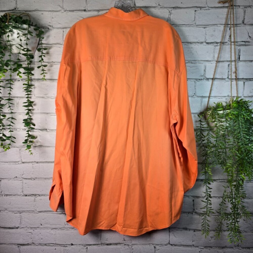 ABERCROMBIE AND FITCH THE ANGLER LONG SLEEVE FISHING SHIRT ORANGE MENS SIZE XL - Picture 2 of 4